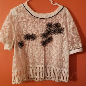 Forever 21+ White Lace Top